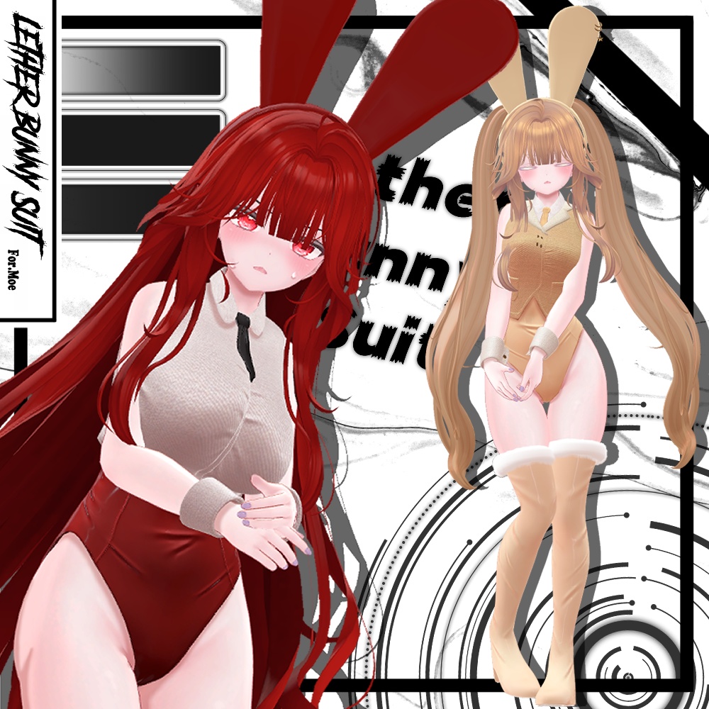 【2アバター対応】 Lether Bunny Suit (9color/瞳9色) image