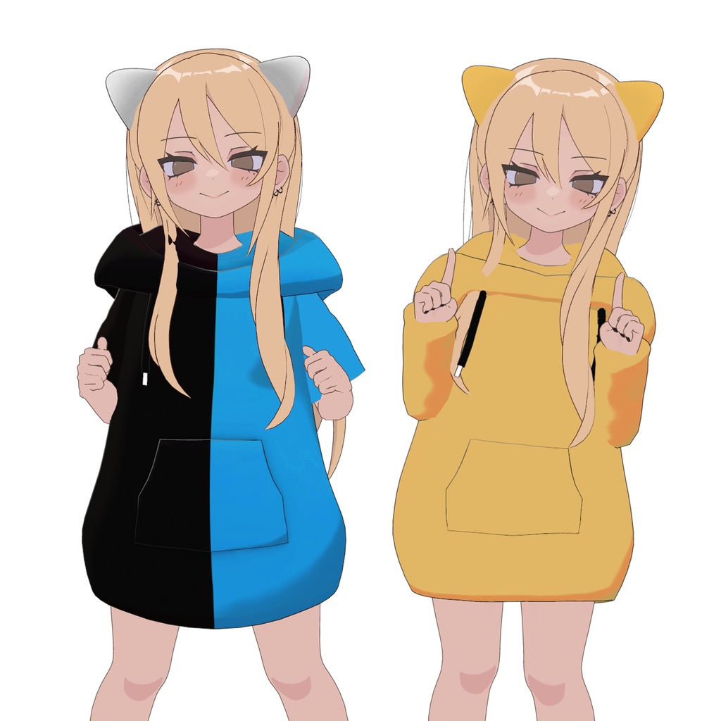 【凪夜瑠璃 対応】ねこぽっぷパーカー！＋猫耳しっぽ image