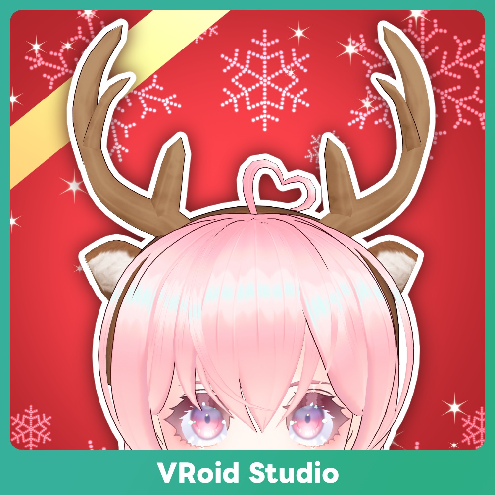 [#VRoid] Fluffy, Soft, Realistic Reindeer Antler Headband image