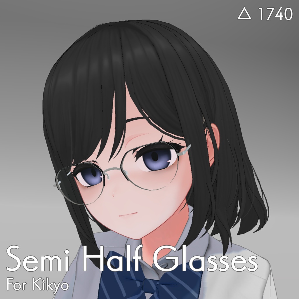 【VRChat用】Semi half glasses for kikyo image