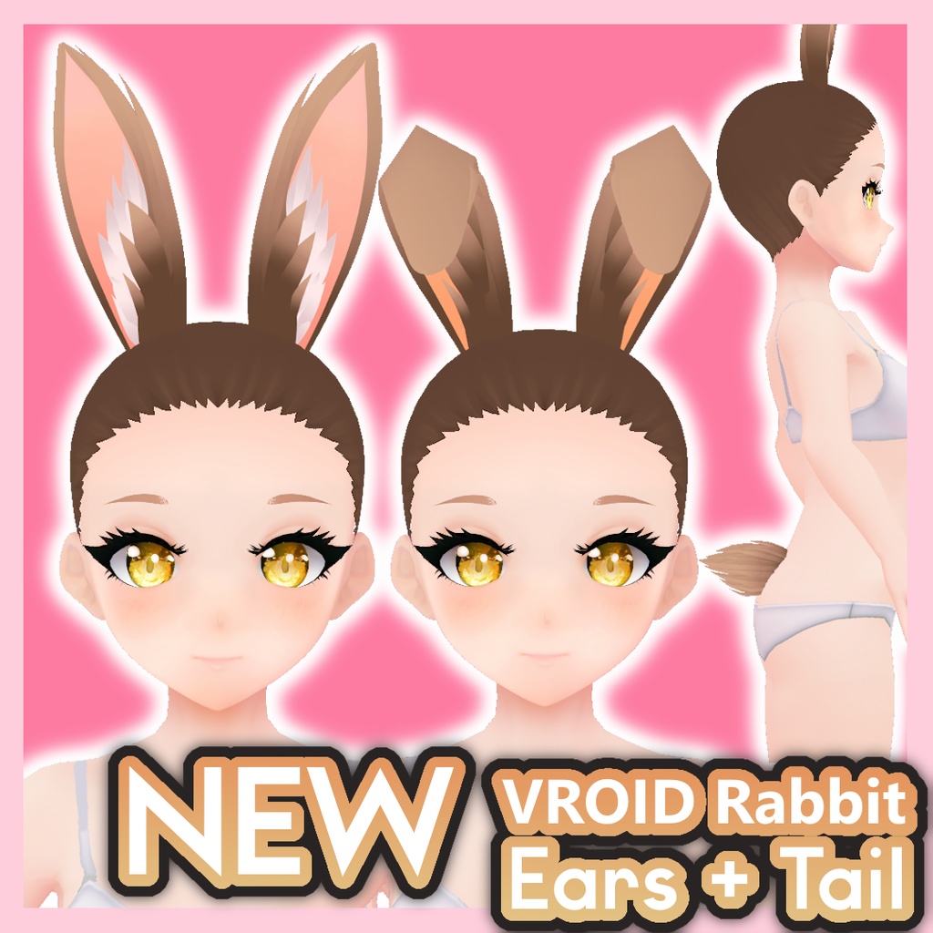 𝗡𝗘𝗪【Vroid】Rabbit / Bunny ears and tail | ウサギ / うさちゃん の耳と尻尾 image