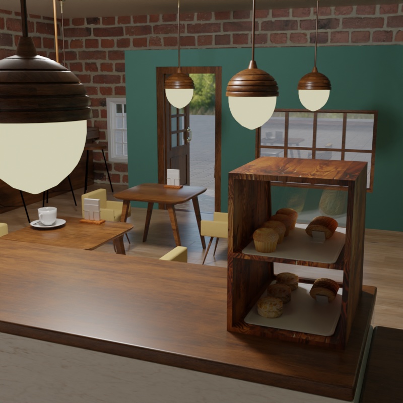 かわいい雰囲気のカフェセット【3Dモデル／Unitypackage】 image