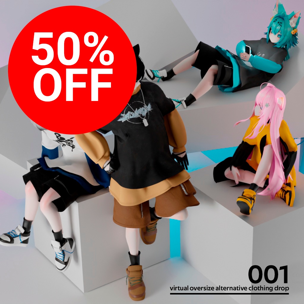 [VRCHAT] Oversize outfit 3D for #Minase3D / #Manuka3D / #Shinra3D / #Moe3D / #Grus3D / #Rindo3D  image