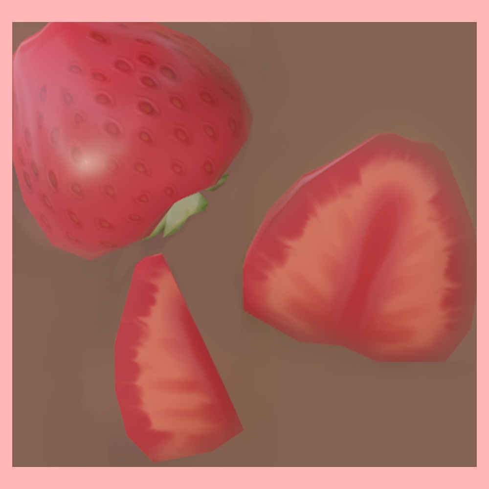 Food Model: Strawberry [With Stem/Without Stem * Quartered Halved] F 010[Original] image