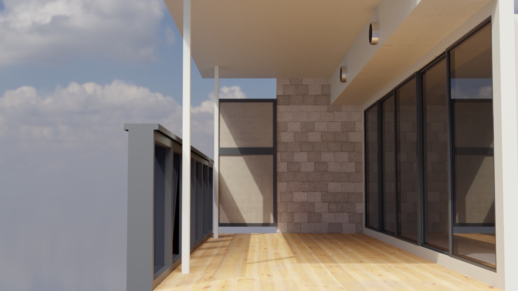 3DCG 【balcony】シンプルなベランダ image