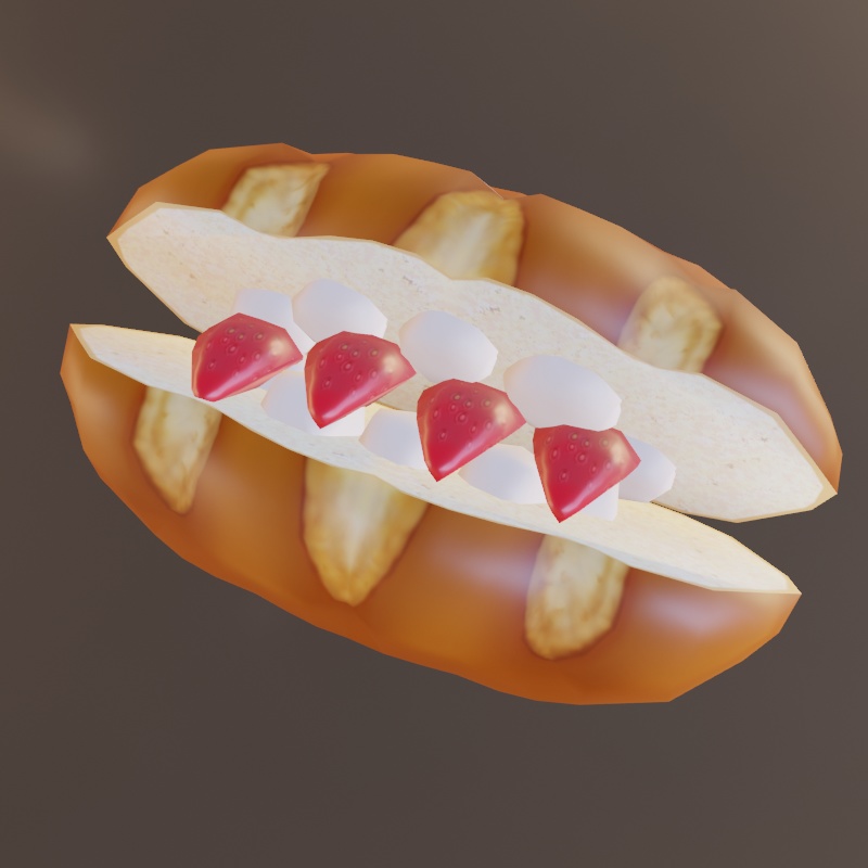 食べ物モデル　サンドイッチ（いちごとクリーム）　F_012【オリジナル】 image