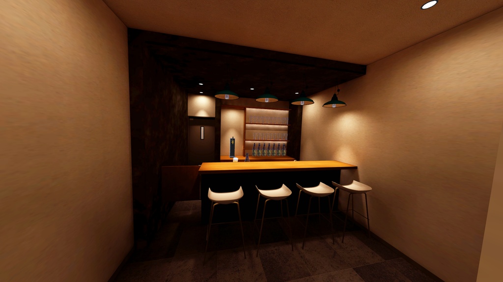 【VRChat向け】Bar with only 4 seats [4 seats bar] image