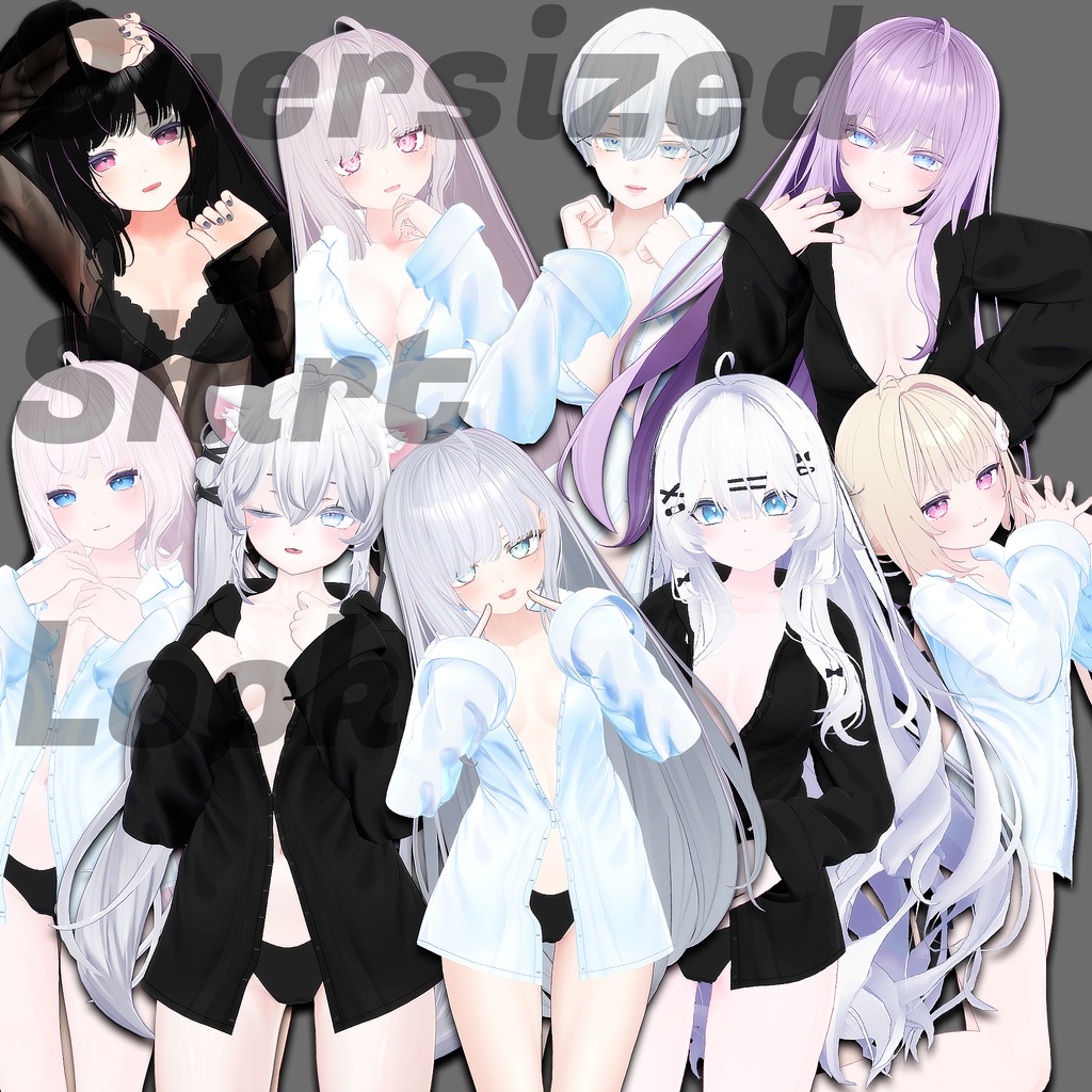 【9アバター対応】 Oversized Shirt Look image