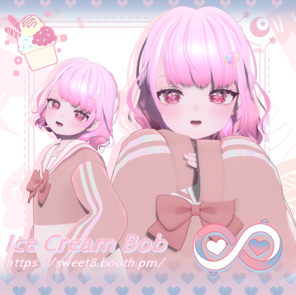 【8アバター対応】·Ice Cream Bob·アイスクリームボブ·髪型· image