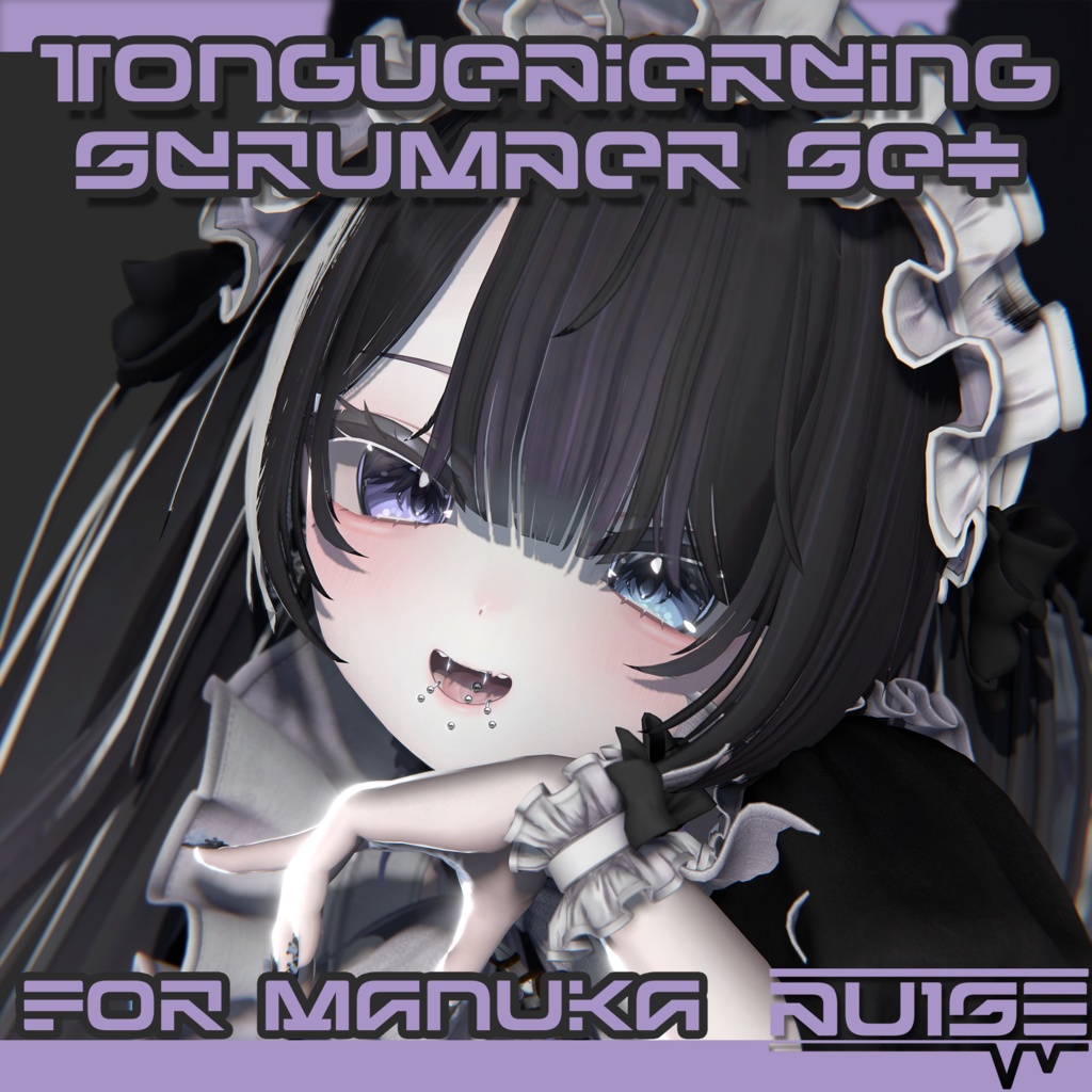 マヌカちゃん対応 舌ピアス＆牙ピアスセット/Tonguepiercinga&Scrumperset image