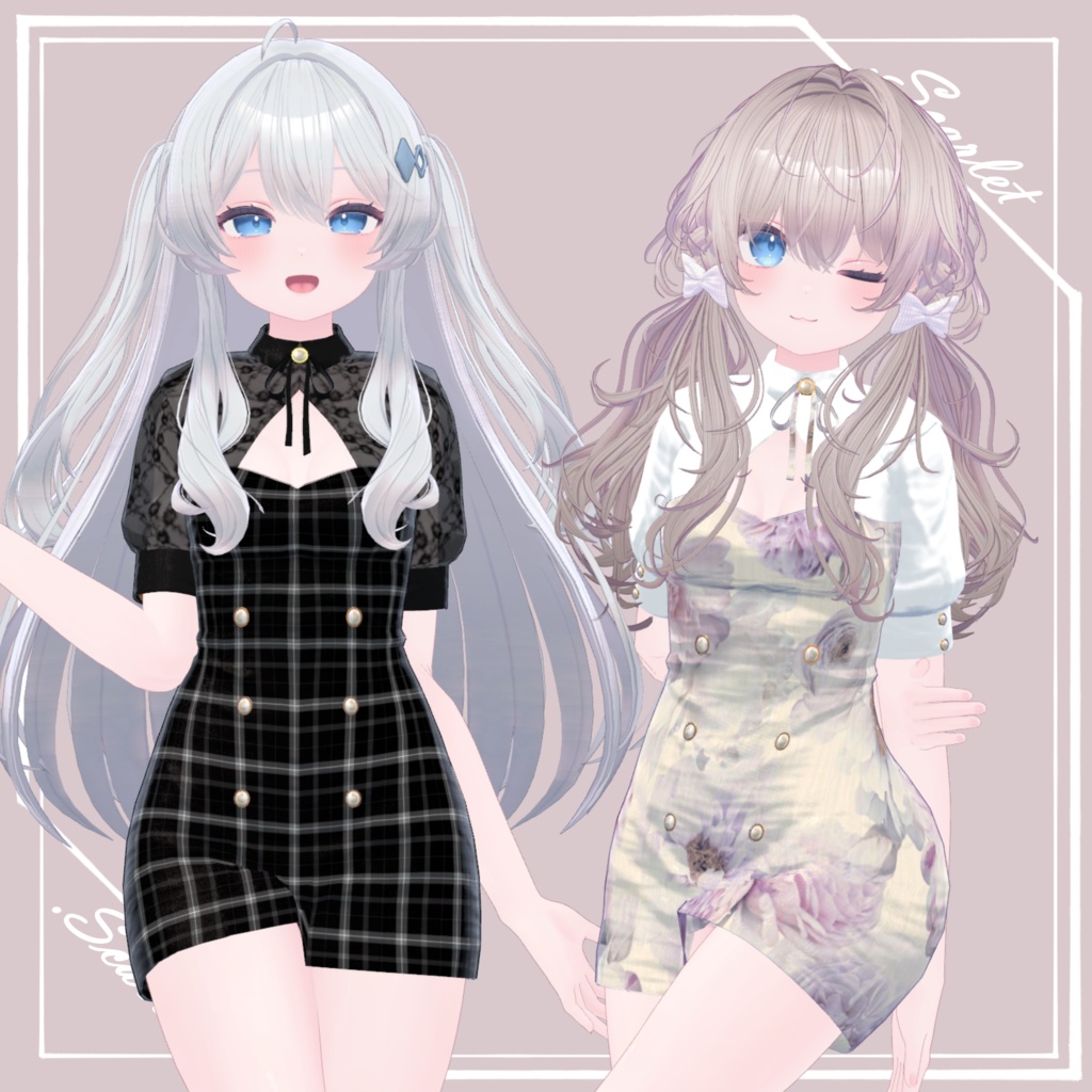 【LIME/CHIFFON】GirlyTightOnepiece【VRChat】 image