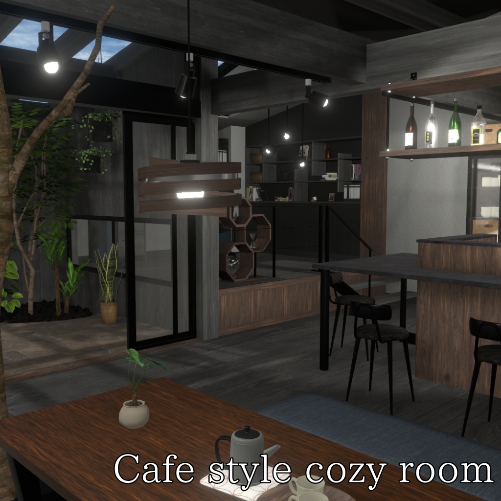 [3D world] Cafe style cozy room image