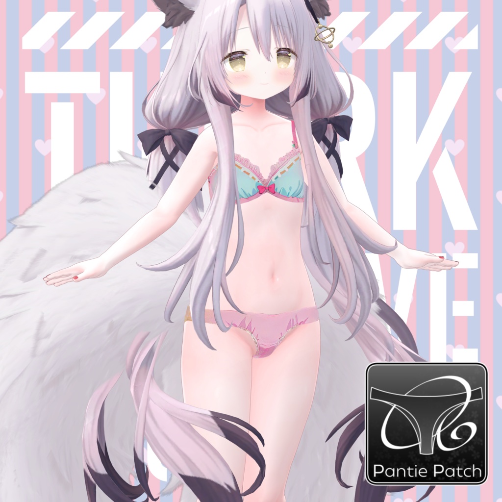 【無料】3Dモデル パンツ＆ブラ パンツパッチ対応 九尾の傍観者対応衣装【VRChat想定】【Modular Avatar対応】 image