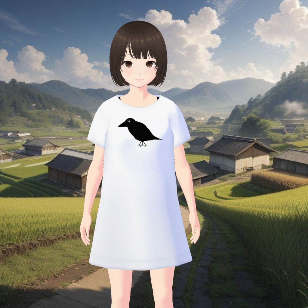【無料 / Free】かおる神社のTシャツワンピ  T-Shirt Dress image