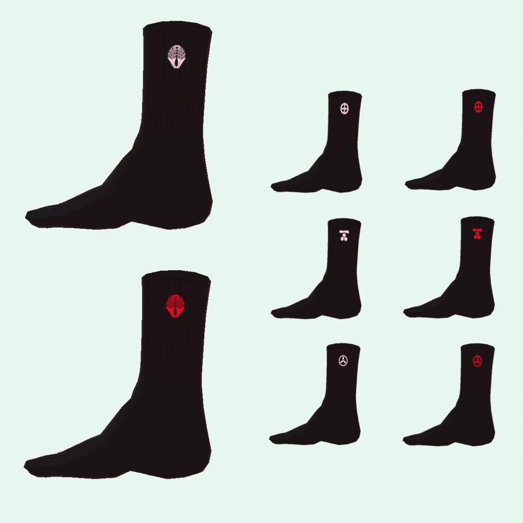 【無料 / Free】薩長土肥の家紋入り黒ソックス Crest of Daimyo socks 【雄藩】 image