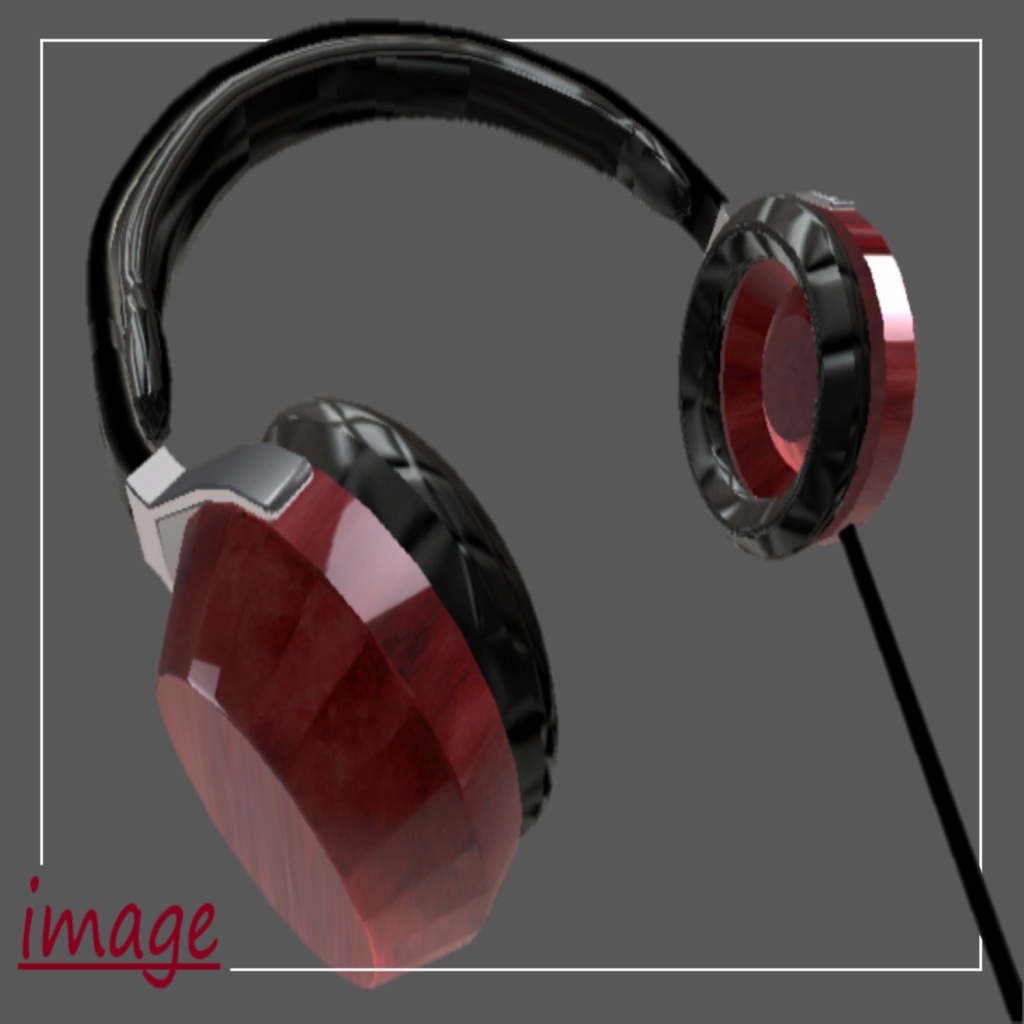 【VRChat想定】揺れるコード付き首掛けヘッドフォン image