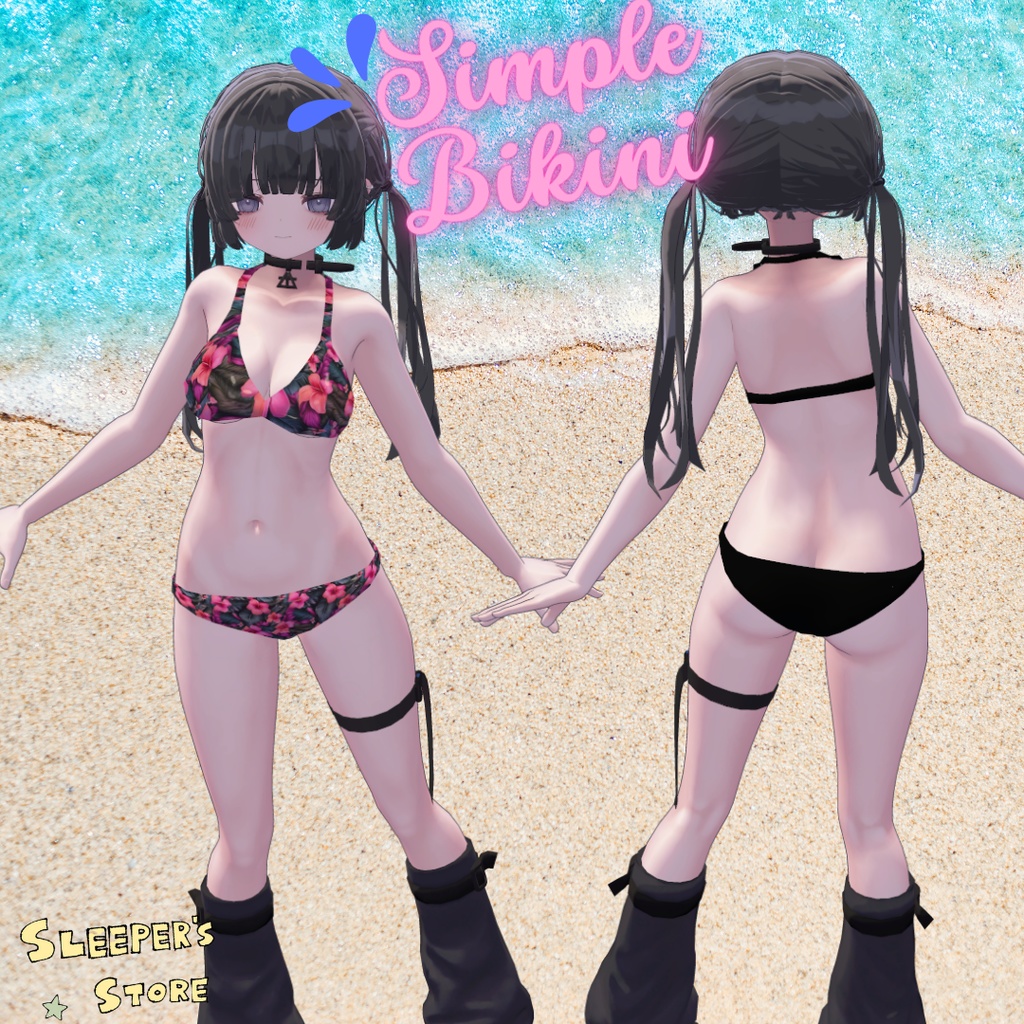 むんきちゃん対応　水着　シンプルビキニ　Munkki SimpleBikini　胸シェイプキー対応 image