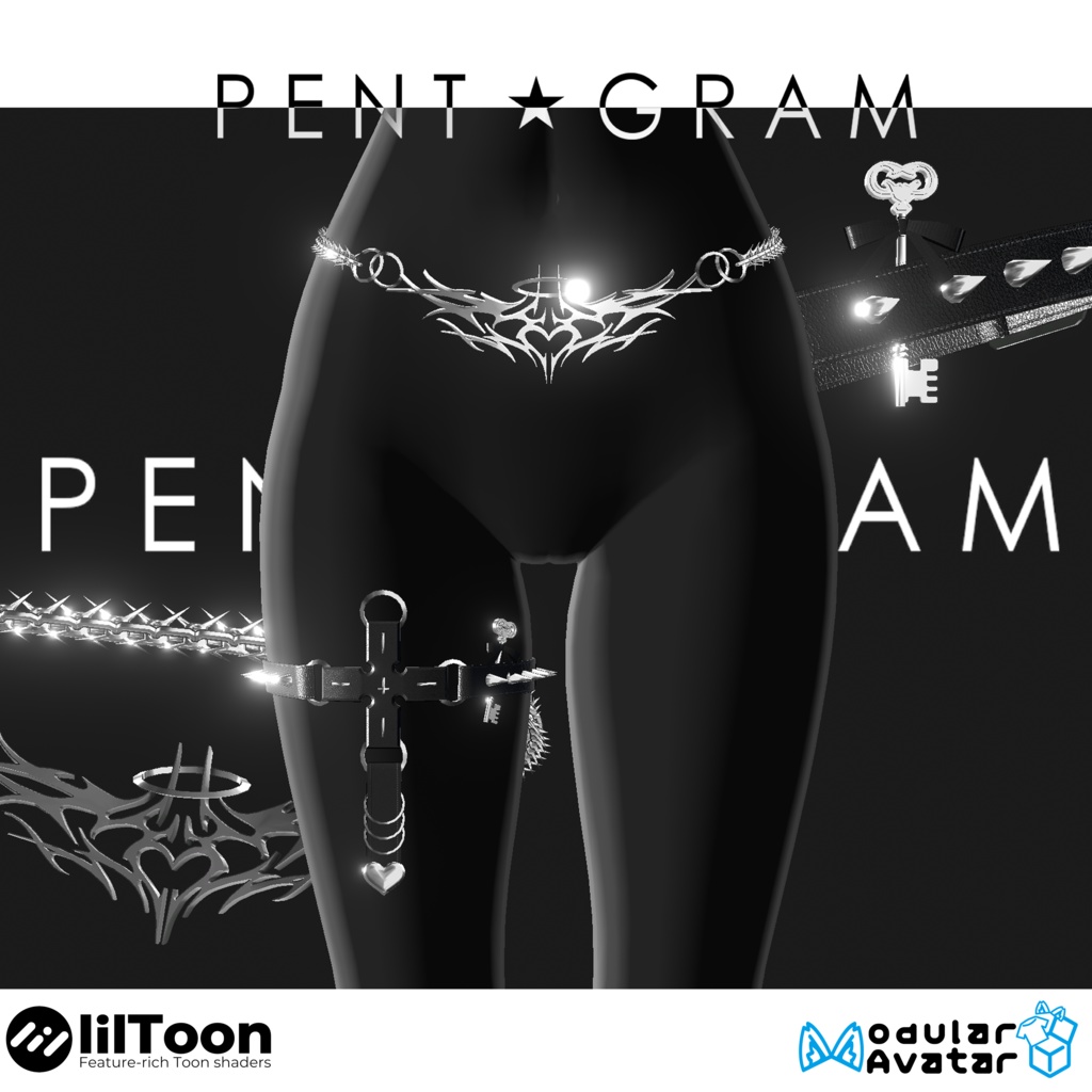 Chain belt, garter belt [Saffron] Compatible with four avatars image