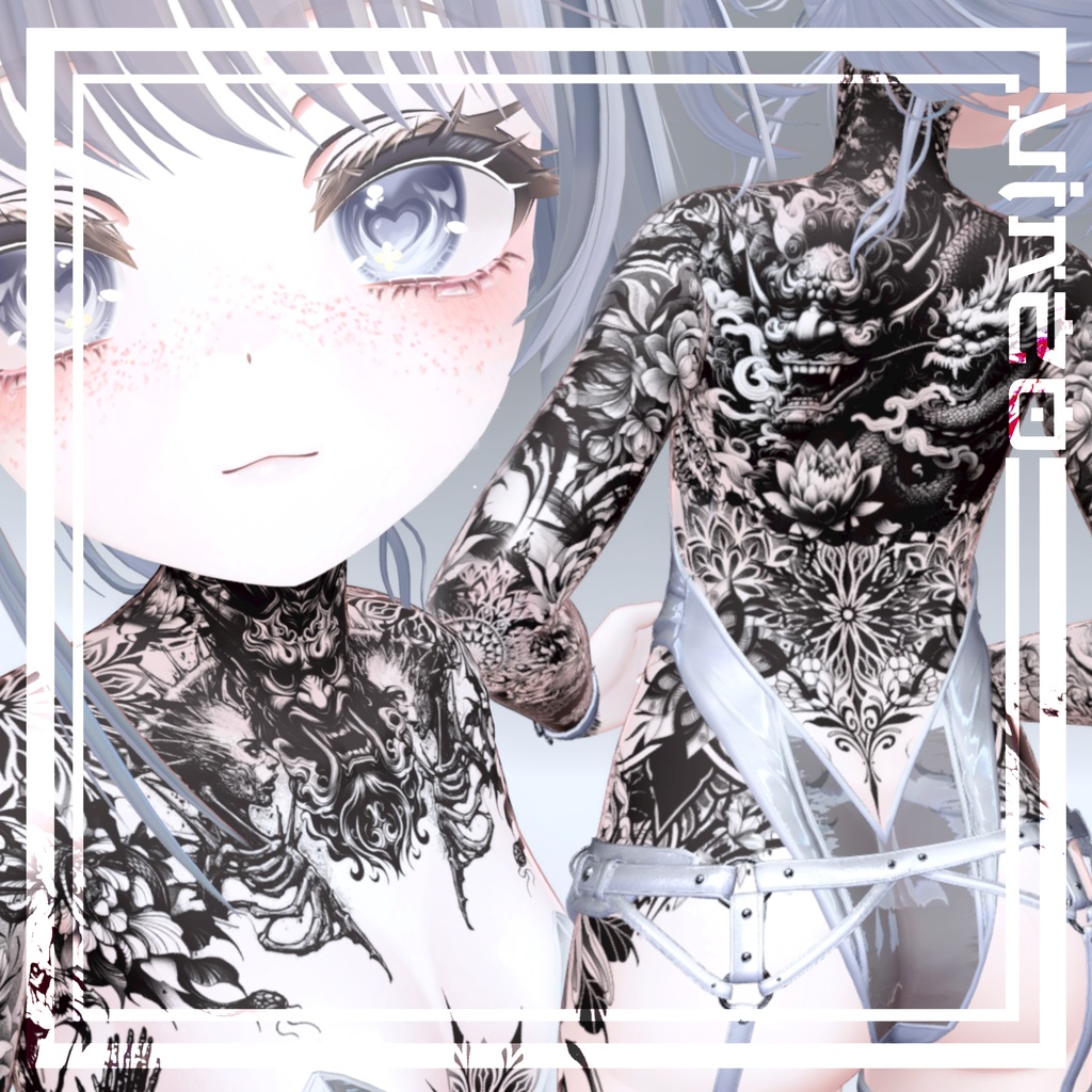 Manuka Oni Tattoos 入れ墨 *テクスチャ* モデル「マヌカ」/HD image