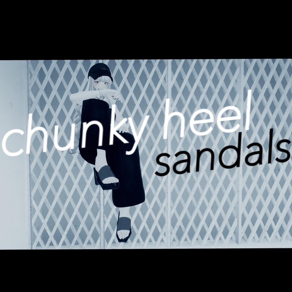 Chunkyheel Sandals チャンキーヒールサンダル 4アバター対応【森羅】【仙猫】【豺狼】【沙猫】VRChat想定 image