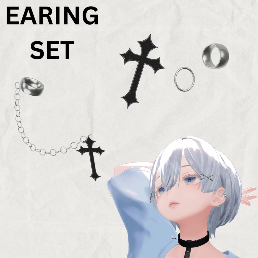 Gothic Cross Earring Set | ゴシッククロスイヤリングセット image