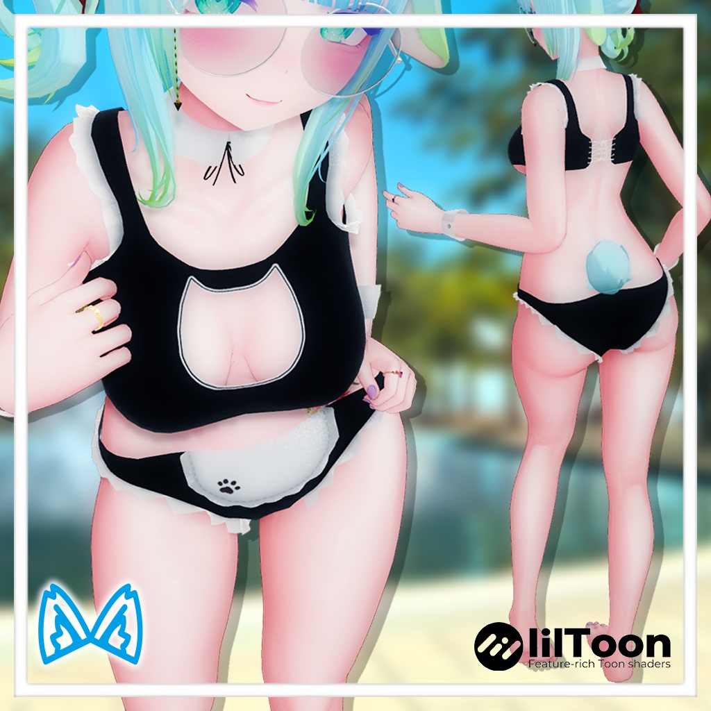 [Moe対応]猫メイド水着 [MA対応] image