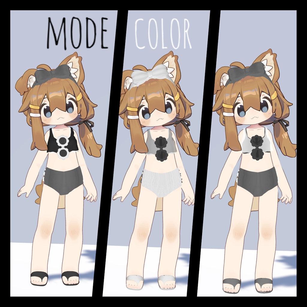 high waist lace up bikini set ハイウエストレースアップビキニセット（まめひなた-mamehinata- / まめふれんず）VRChat向け image