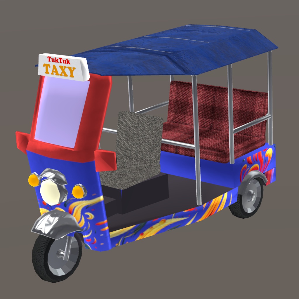 【無料】【ローポリゴン】【オリジナル3Dモデル】『TukTuk TAXY』  image