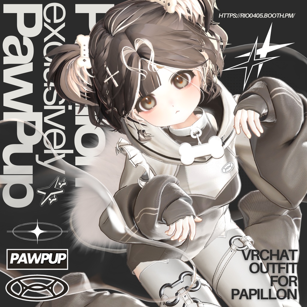 【VRC】Papillon + パピヨン + 専用衣装「PawPup」 image