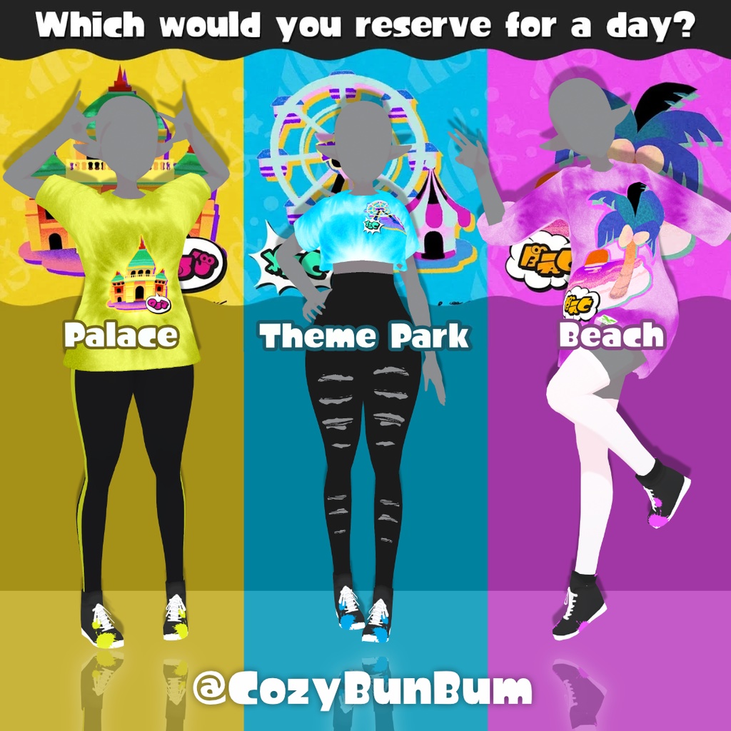 [FREE] 無料で Splatfest Splatoon Outfit Set | Palace, Theme Park, Beach image
