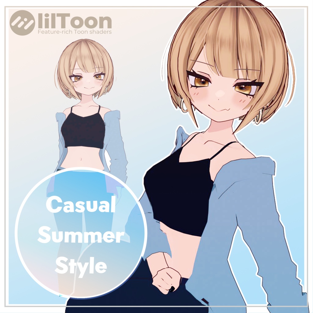 【MA対応🏖️】凪夜瑠璃・マヌカ対応♡CasualSummerStyle【VRChat想定】 image