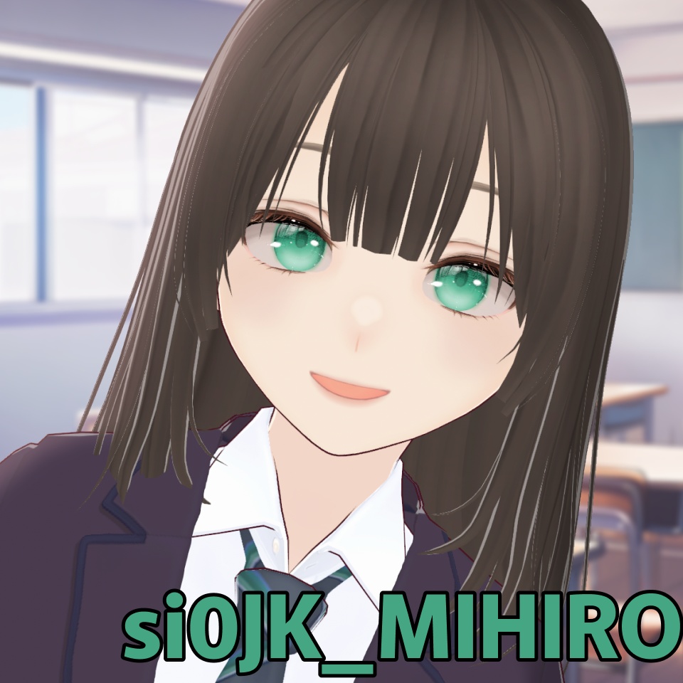 【無料】#VRoid モデル / 女子高生アバター si0JK_MIHIRO【VRoid / VRM model】  #l0ve4u_v image