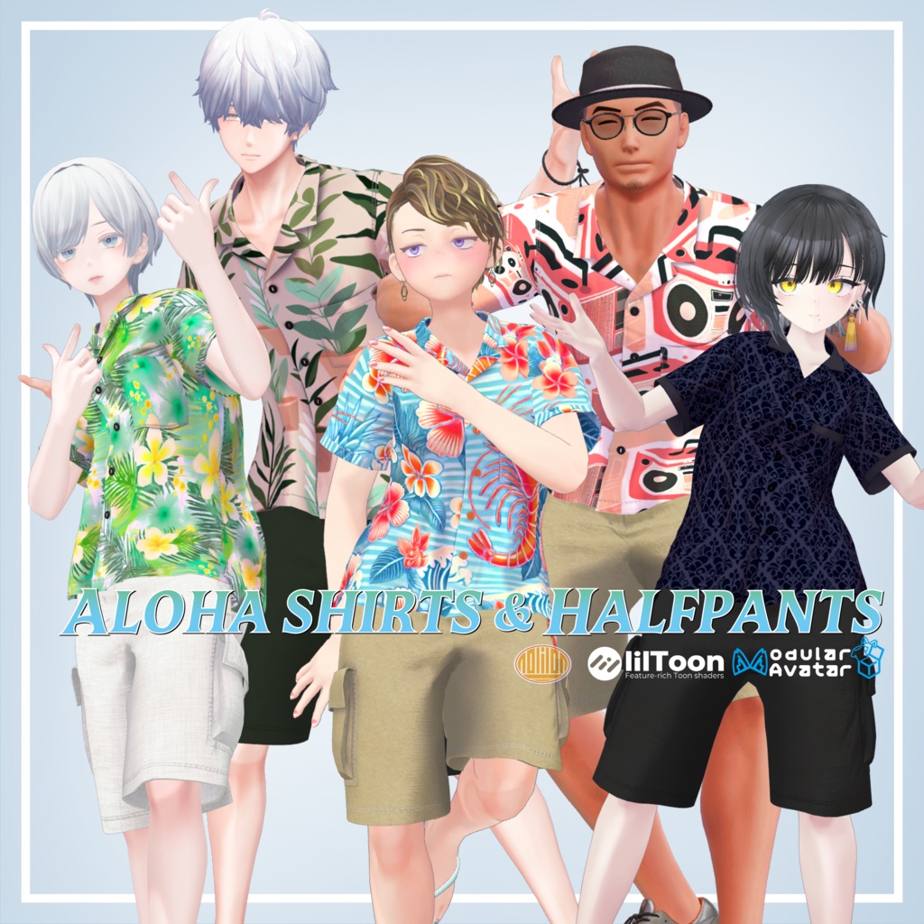 アロハシャツ＆ハーフパンツ【複数アバター対応】 image
