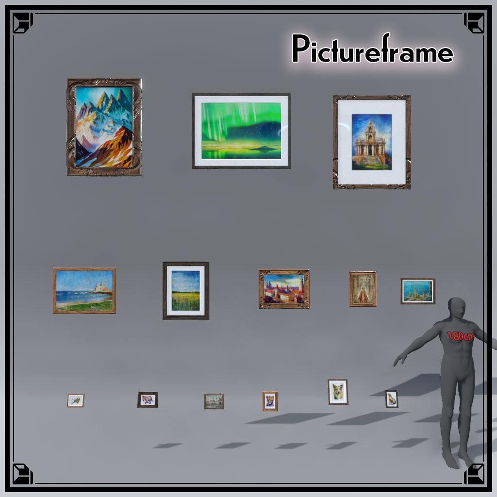 【VRChat想定】額縁付き絵画(14点) image