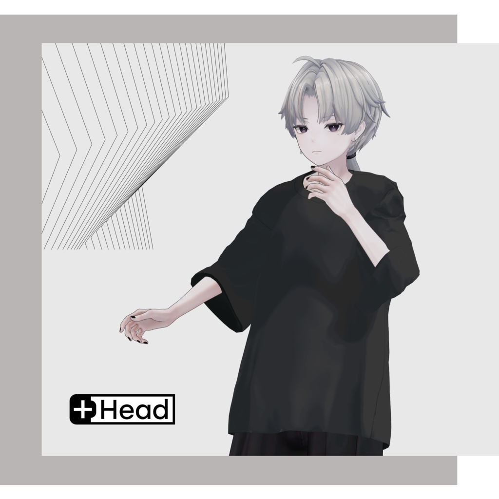 +Head対応衣装モデル Oversized T-shirt image