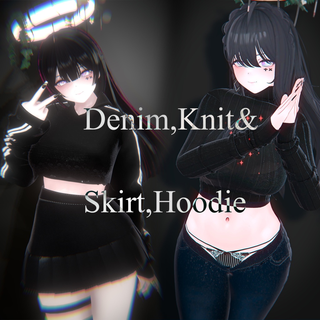 DenimKnit&SkirtHoodie【くろなつ用】 image