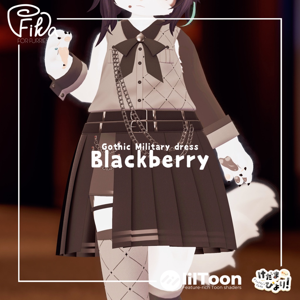 【VRChat想定3Dモデル】ミリタリードレス「Blackberry」 image