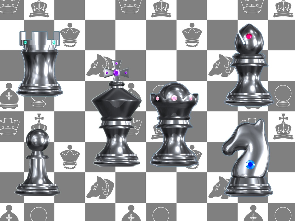 【無料】チェスのデフォルメアクセサリー (VRChat用3Dモデル) image