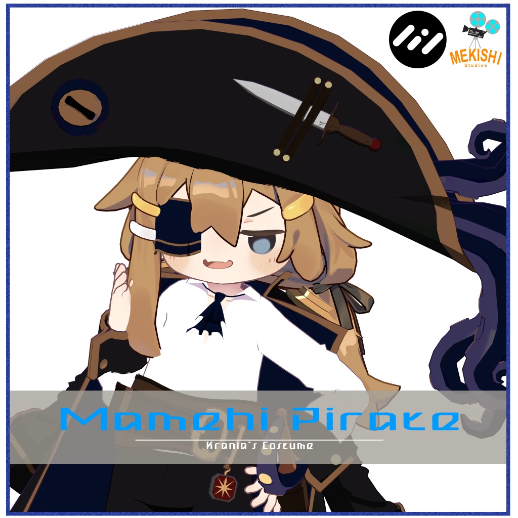 VRChat想定 3Dモデル　「まめひなた」対応衣装　まめひパイレーツ image