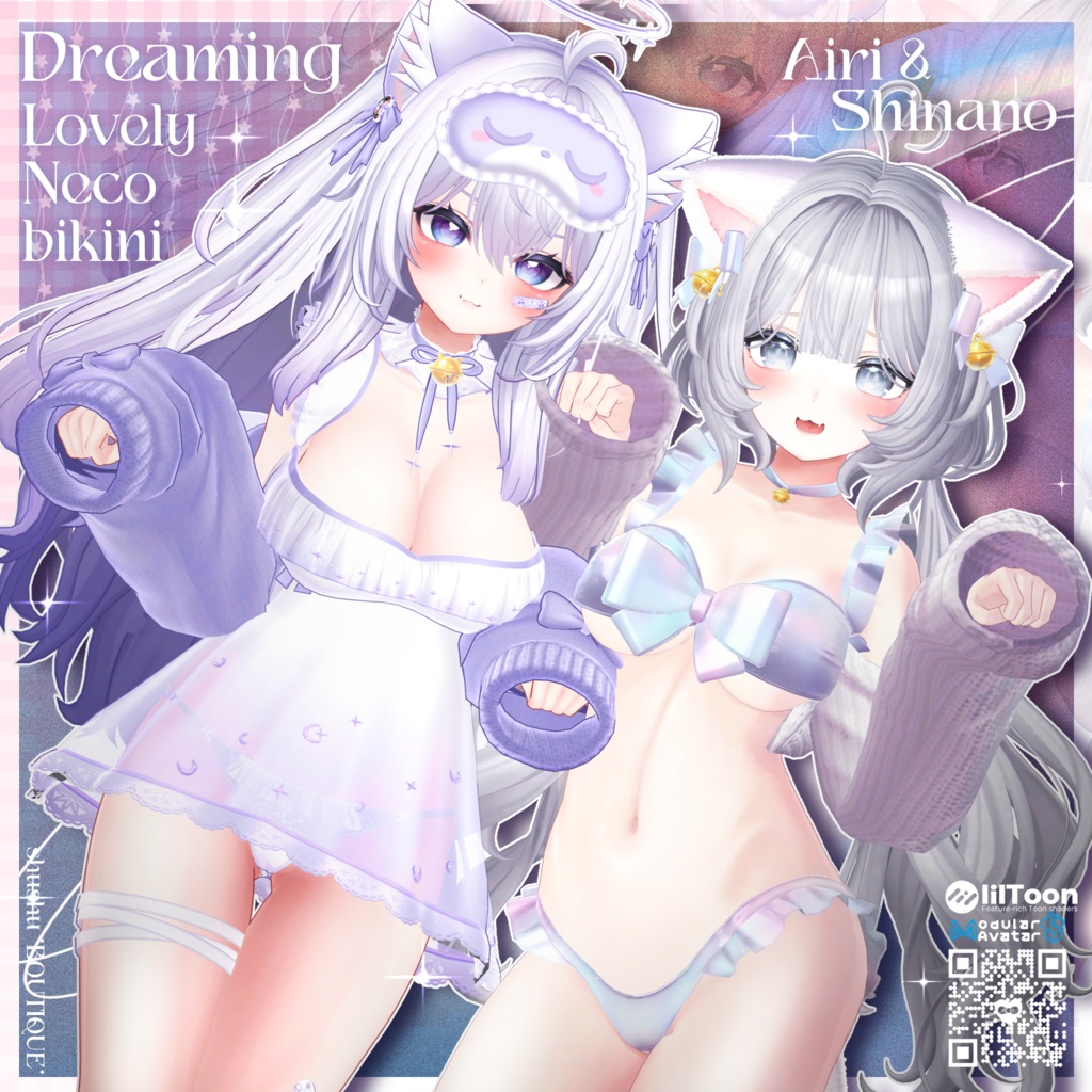 [ 愛莉 & しなの ]Dreaming & Lovely Neco Bikini 😺 (VRC 3Dアイテム) image