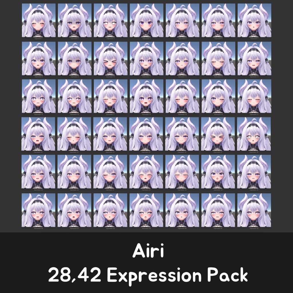 愛莉 [Airi] 3.0 SDK, VCC用 28,42個 表情 パッケージ [28,42 Face Emote Package] image