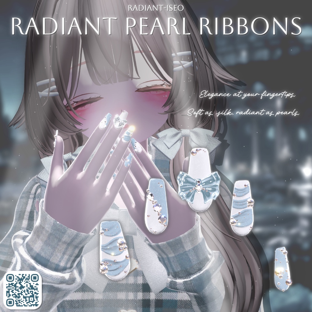 ⛄winterSALE⛄【Radiant Pearl Ribbons】ネイル 10アバター対応 Radiant-iseo image