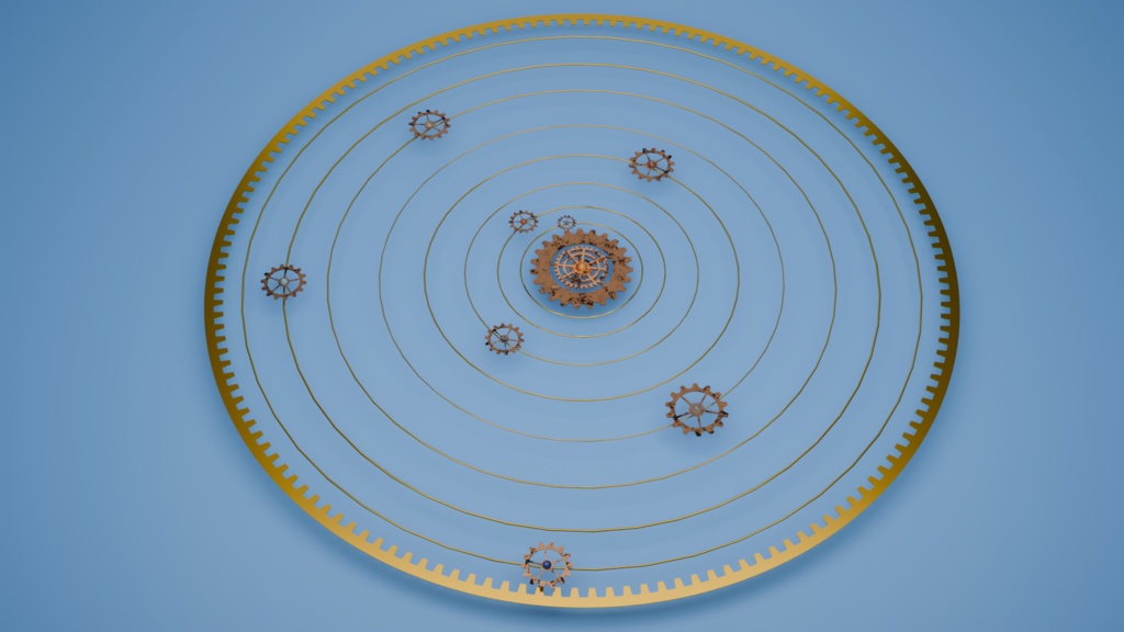 Planetary gears modelled on the solar system image