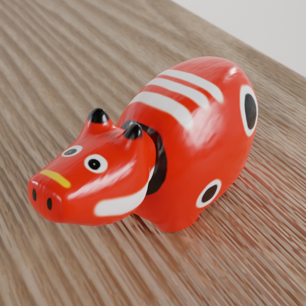 無料DL可【Blender】赤べこ【3Dモデル】 image
