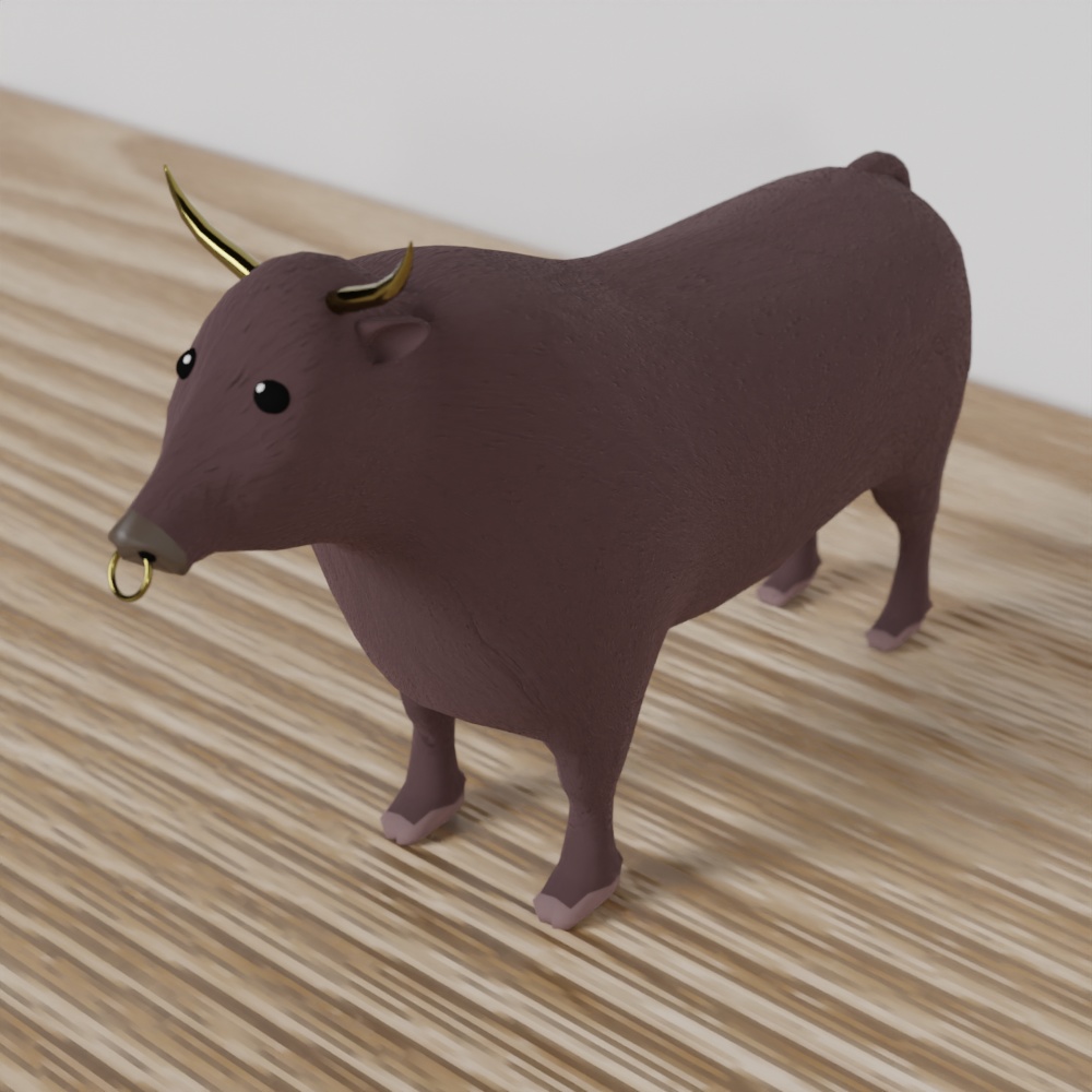無料DL可【Blender】仙台牛フィギュア【3Dモデル】 image