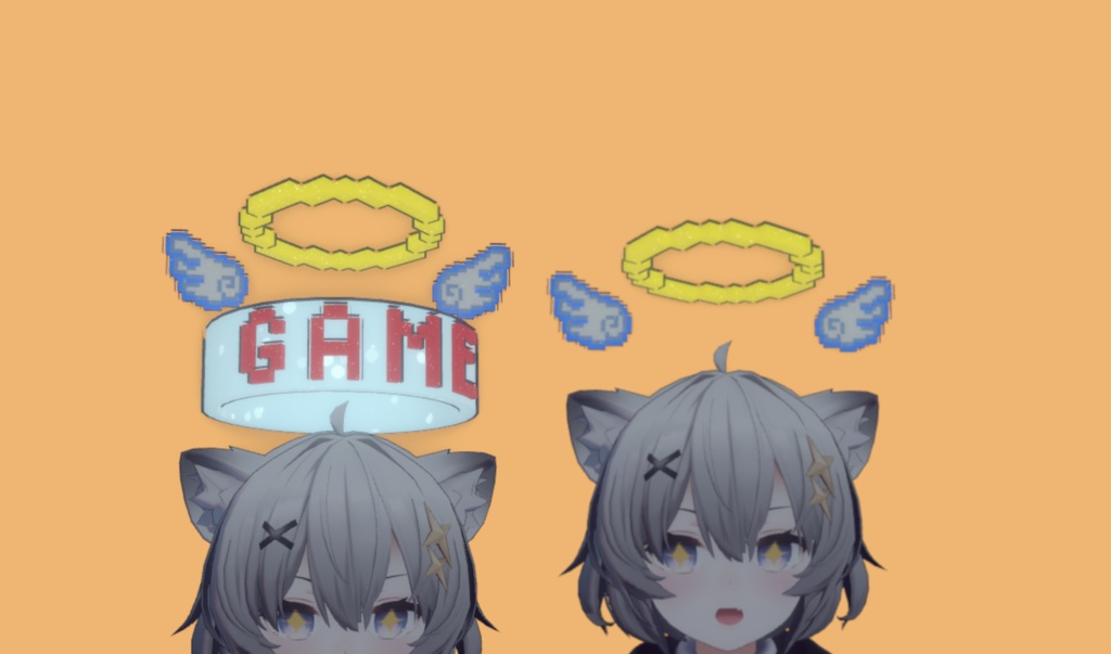 【無料】ゲームオーバーのドットヘイロー (VRChat用3Dモデル) image