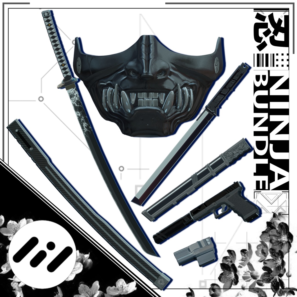 【VRC想定武器セット】近未来忍者バンドル【+ギミック】 image