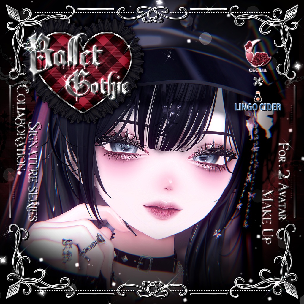 【 2アバター対応 】 Ballet Gothic Make-up Texture [PSD] image