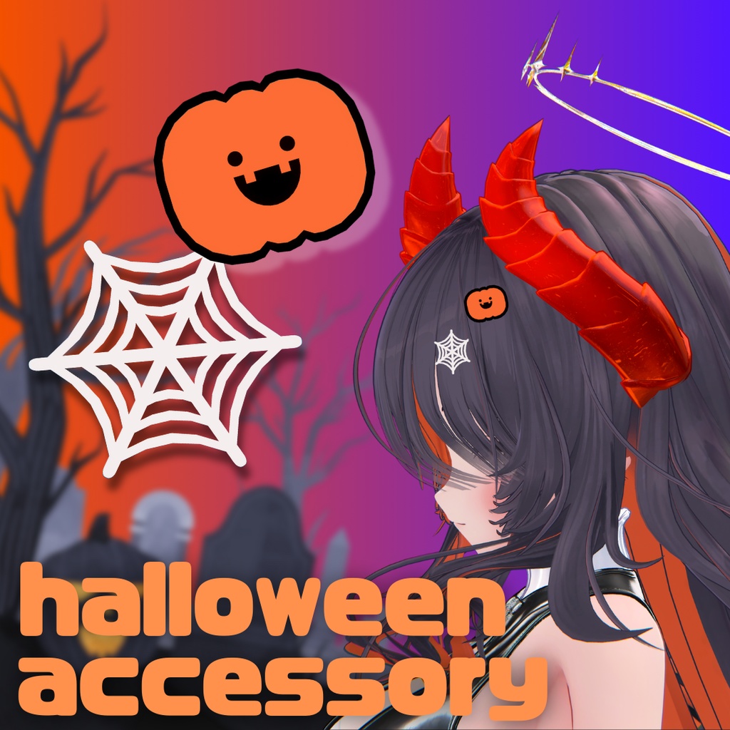 halloween accessory:(pumpkin&spider web) image