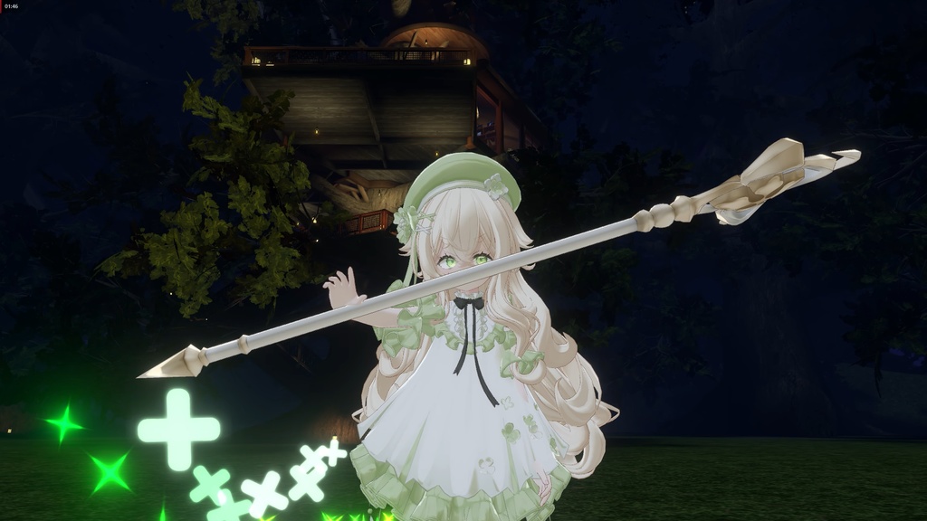  イフちゃん用の方手持ち杖+トレイル image